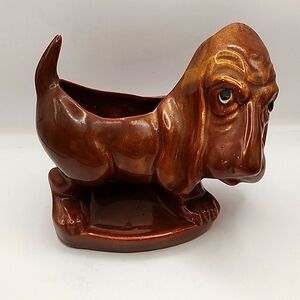 Vintage Hickok USA Blood Hound Ceramic Planter